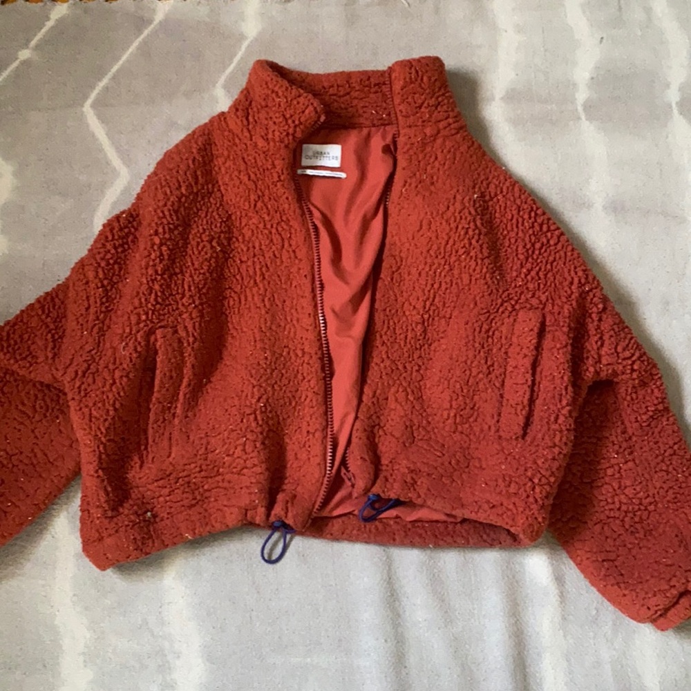 Orange Urban Outfitters Sherpa Jacket